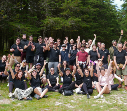 dstelecom trabalhadores felizes em teambuilding